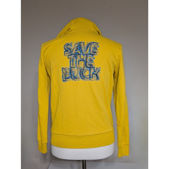 Save The Duck Logo-print Zipped Hoodie In Yellow Girls Size 14Y - Picture 3 of 9